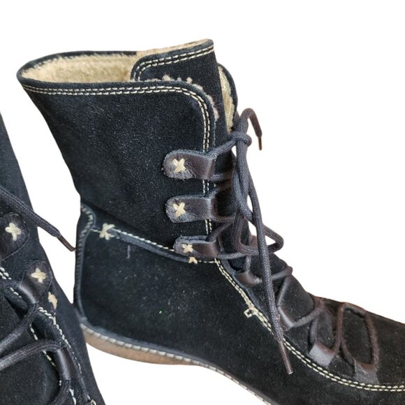 Timberland Reykir Ghillie Black Suede Lace Up Lined WP Ankle Boots Women's 7.5M - Picture 8 of 13